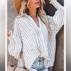 Vicicollection Coachella-Valley-Pocketed-Striped-… - image 1